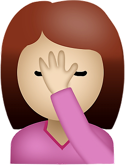 Report Abuse - Emoji Girl Face Palm (422x558)