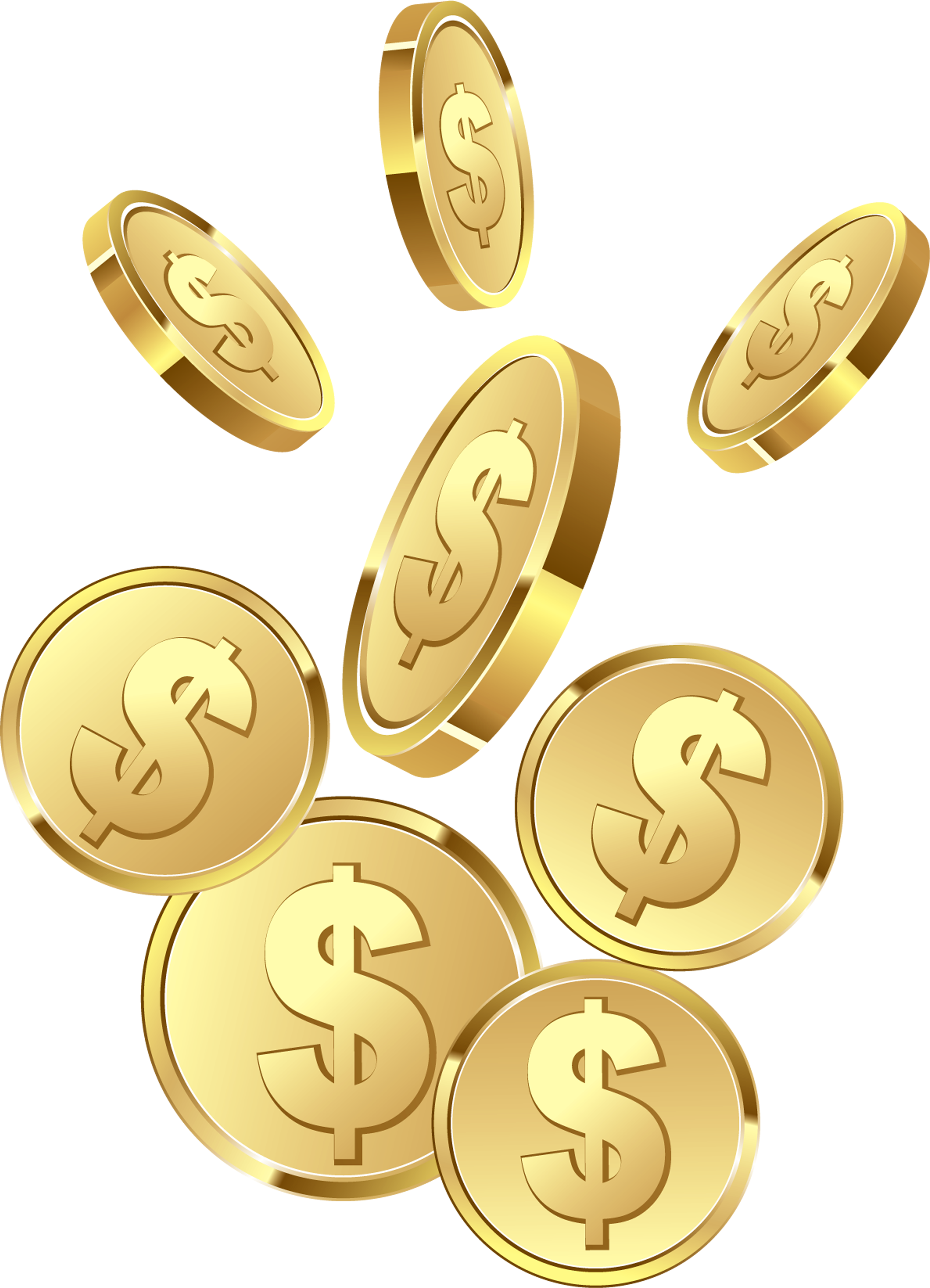 Coin Clipart Transparent - Falling Gold Coin Clipart (3783x5049)