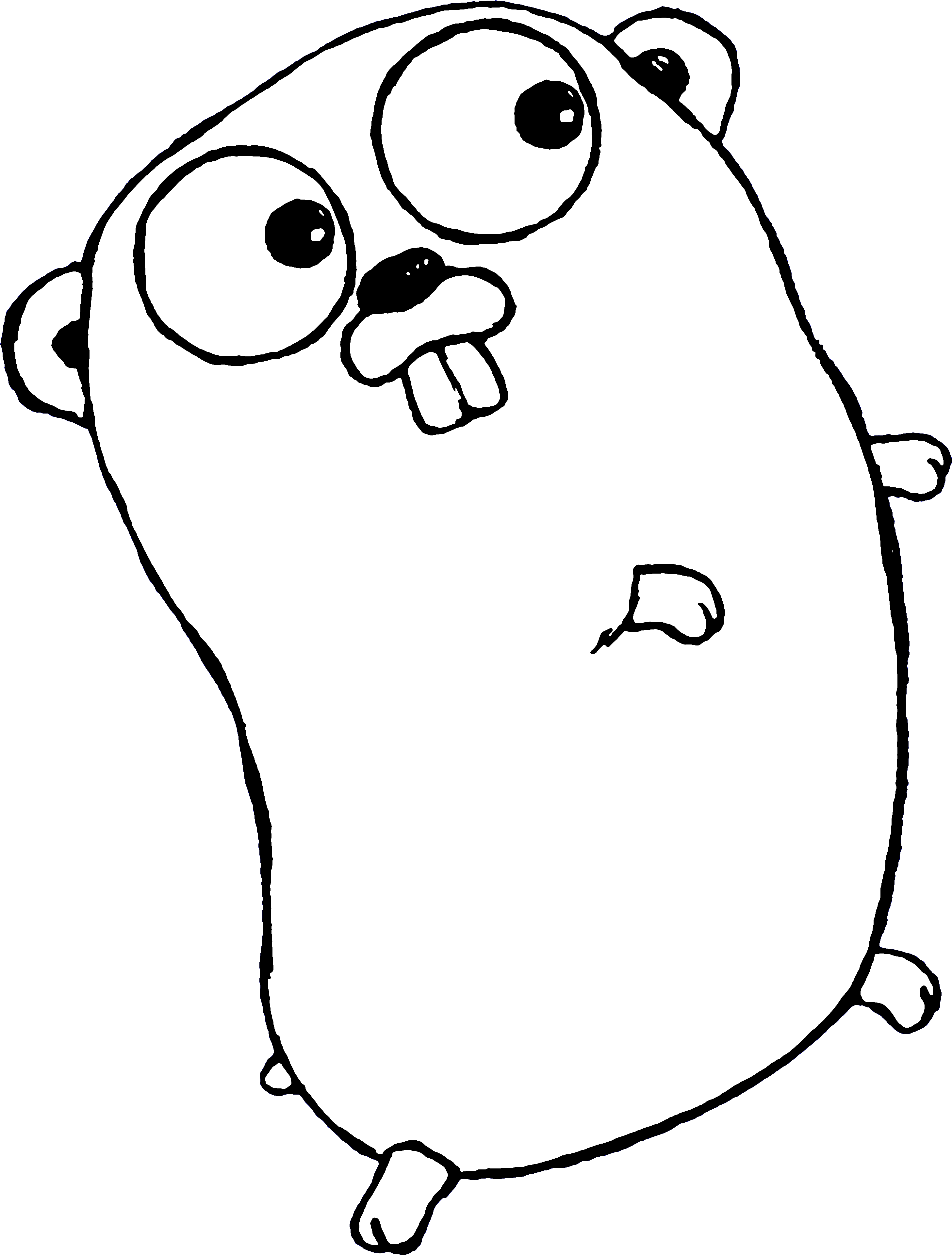 Gopherbw - - Gopher Golang (3861x3861)