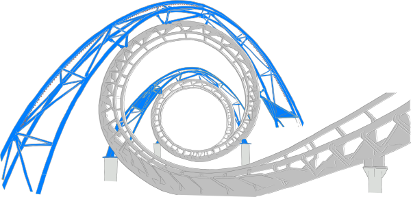 Wind Rider Clip Art At Clker - Roller Coaster Clipart (600x288)