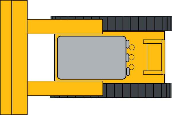 Bulldozer Clip Art At Clker Com Vector Clip Art - Top View Of A Bulldozer (800x511)