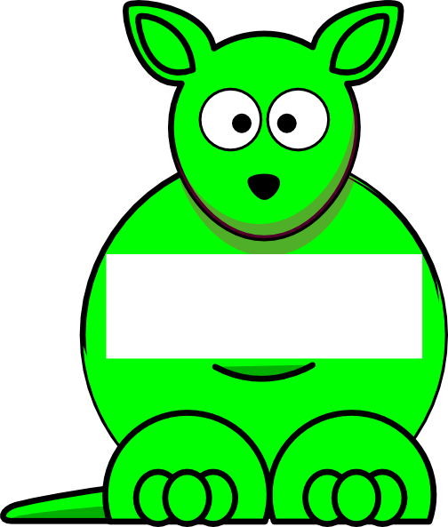 Green Sightword Kangaroo Clip Art - Beaver Clipart Png (504x593)