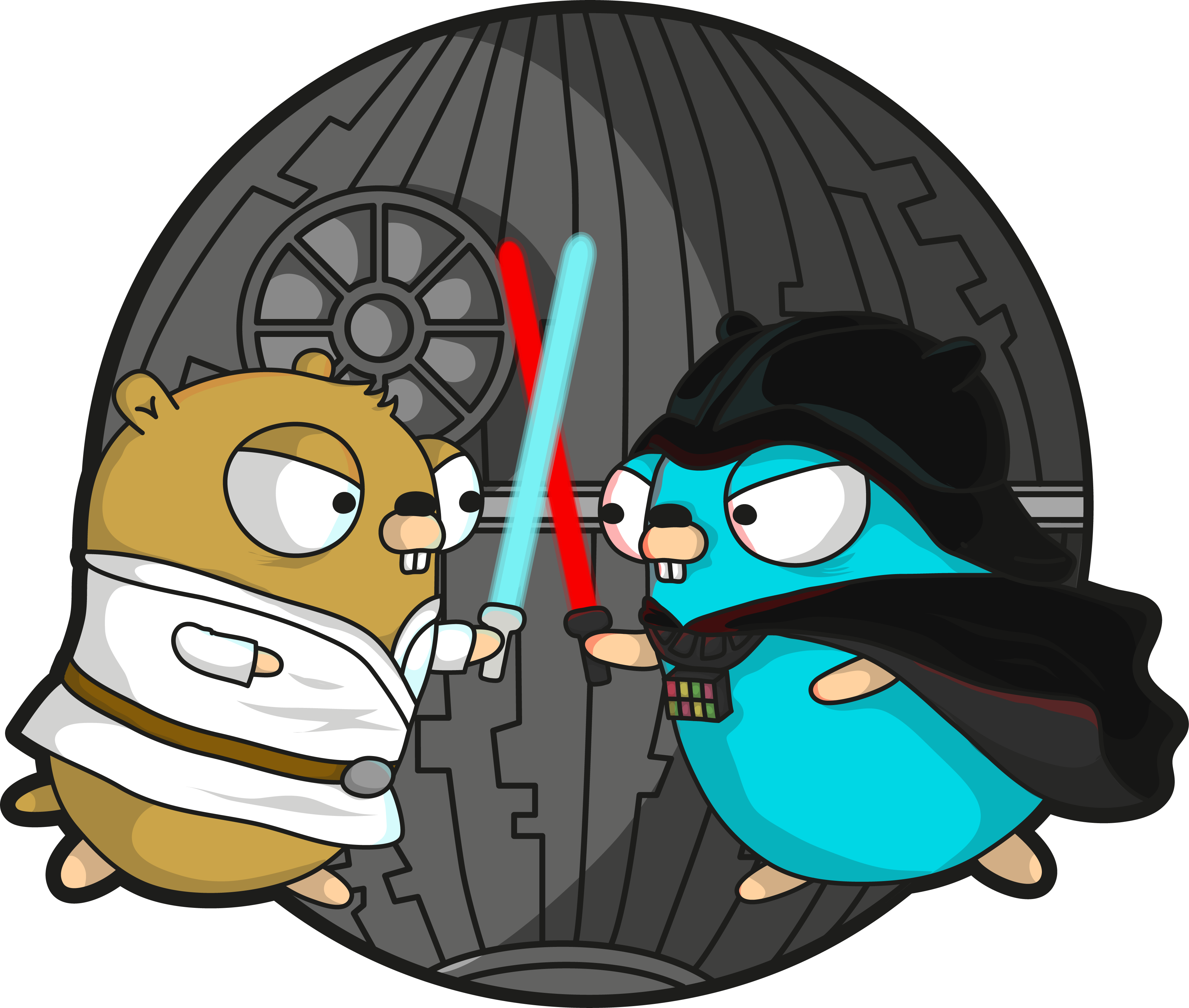 Gopher Star Wars By Ashley Mcnamara - Star Wars Gopher Golang (3774x3201)