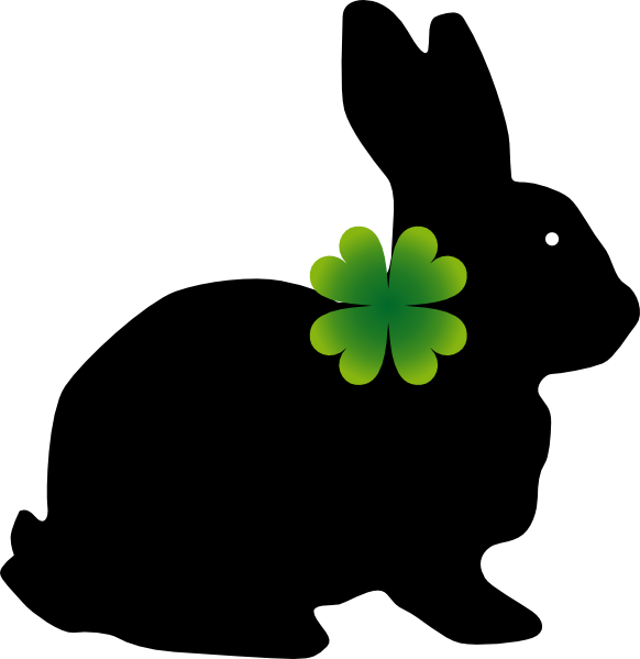 Rabbit Clip Art At Clker Com Vector Clip Art Online - Silhouette Of A Rabbit (582x599)