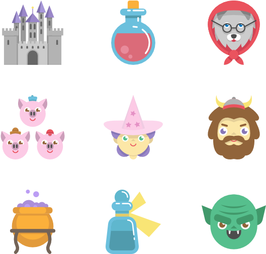 Fairy Tales Elements - Fairy Tale Icons (600x564)
