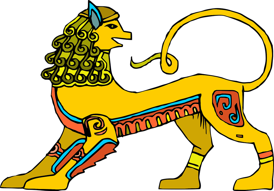 Egyptian Clipart Lion - Zazzle Egyptian Lion Round Ring, Gold/floral White/green (960x670)