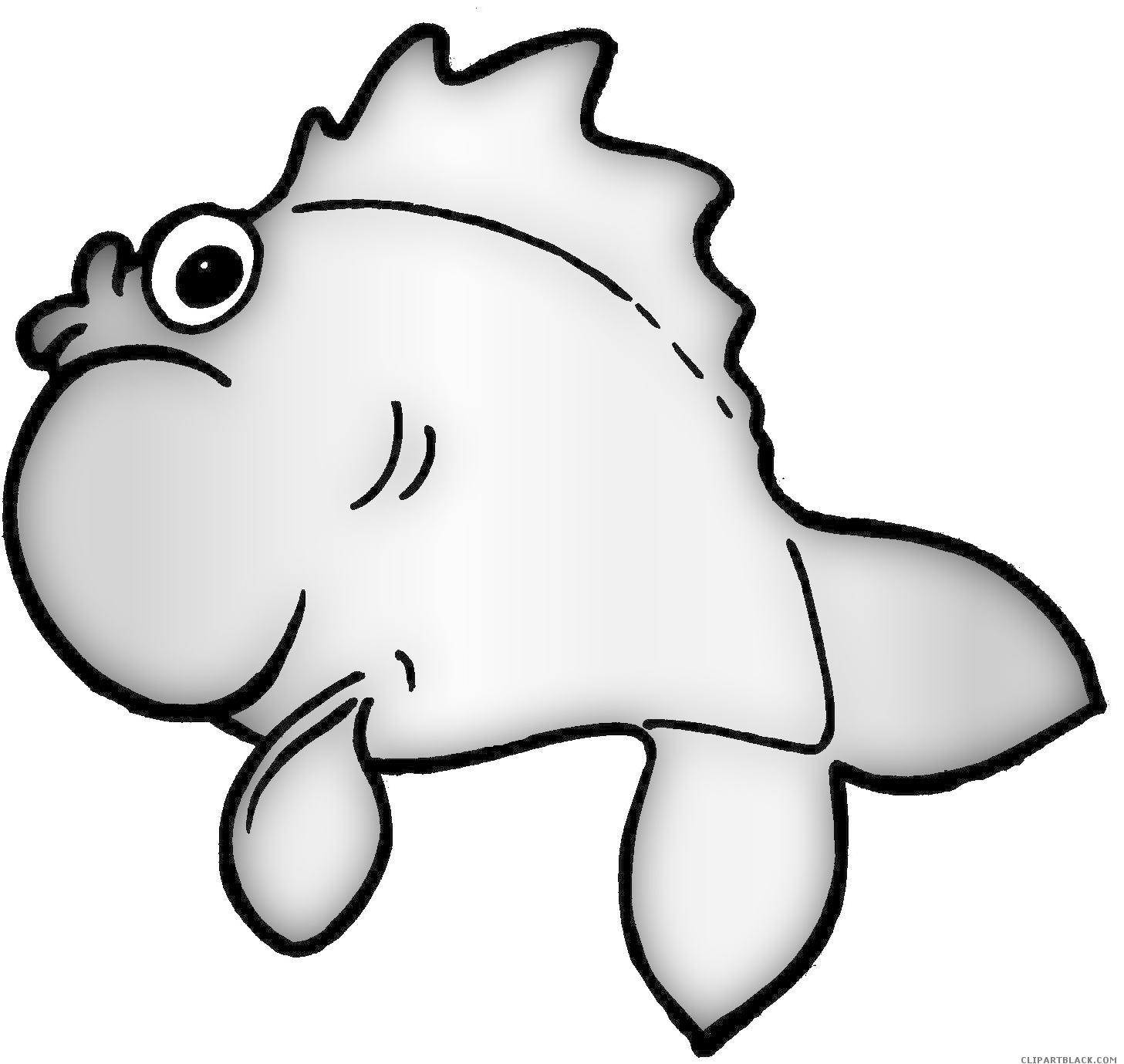 Fish Animal Free Black White Clipart Images Clipartblack - Fish Clip Art (1496x1386)