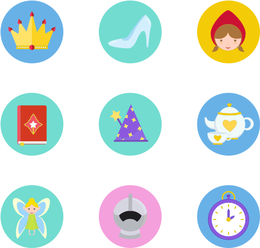 Fairy Tale Set - Fairy Icons (600x564)