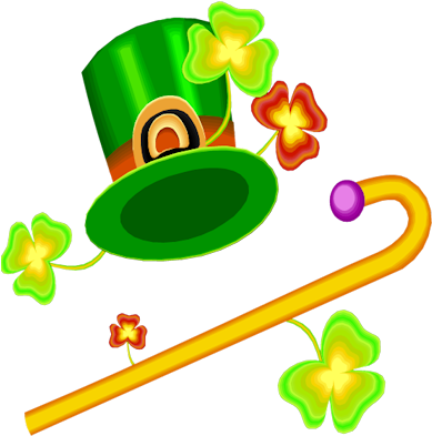 St Pat 24 - Irish Hat And Cane Bib (400x403)