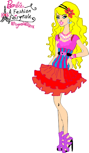 Drawn Barbie Fashion Fairytale - Draw Barbie In A Fashion Fairytale (410x516)