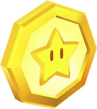 Mario Clipart Coin - Super Mario 3d Land Star (432x479)