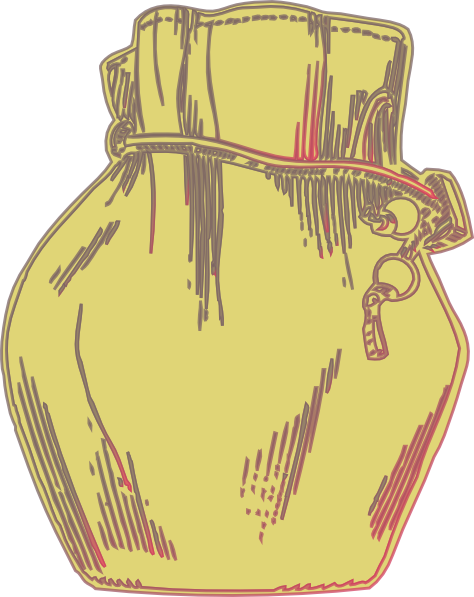 Coin Pouch Clipart - Medieval Coin Pouch Drawing (474x597)