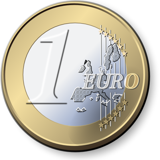 One Euro Coin 2 Clip Art At Clker - Euro Coin Clipart (600x561)