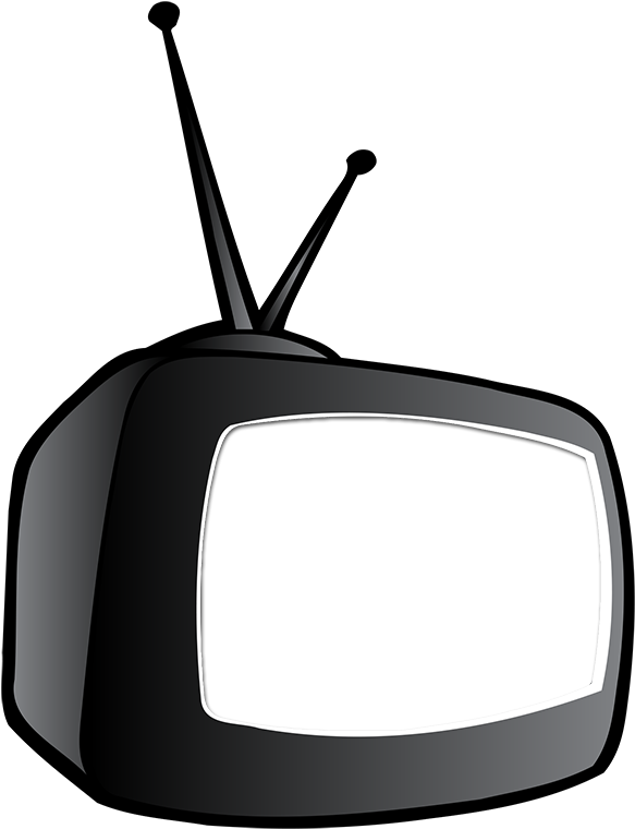The Screen Is A Transparent Knockout So You Can Overlay - Side View Tv Cartoon (593x768)