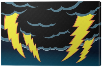 Cartoon Of Thunder Clouds With Scary Lightning - Thunder And Lightning Cartoon (400x400)