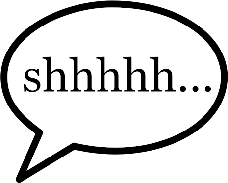 Quiet Clipart Black And White - Quiet Clipart Black And White (525x425)