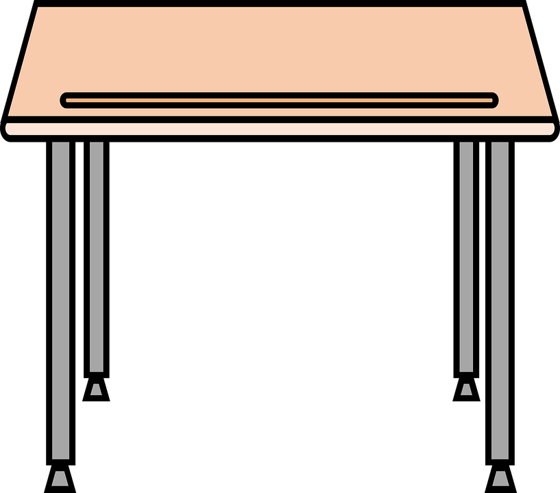 School Table Cliparts - Drawing Of A Student Desk (817x720)
