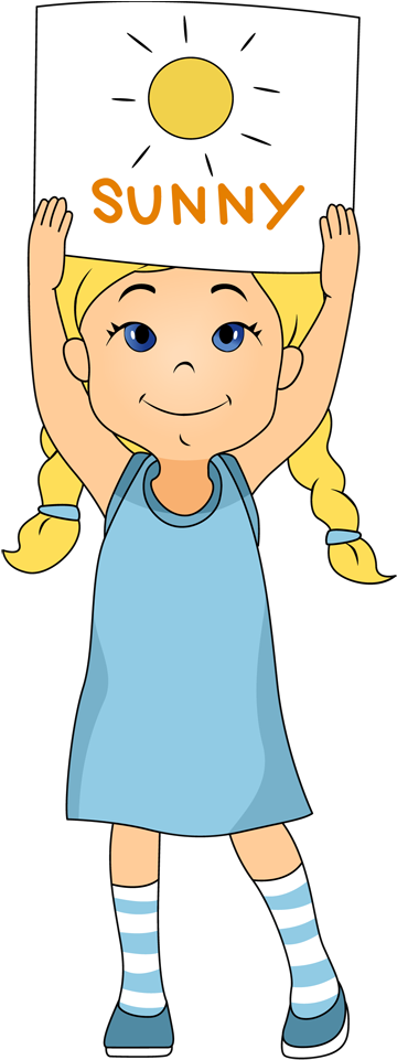 Sunshine Clip Art Girl - Weather Man Clip Art (375x961)