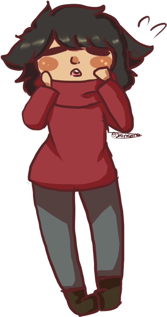 Sweater Weather By Jeonsona - Cartoon (587x1112)