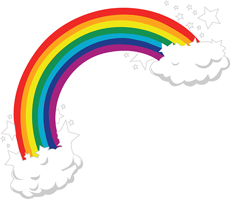 Rainbows And Clouds Png Gifs - Arcoiris (457x395)
