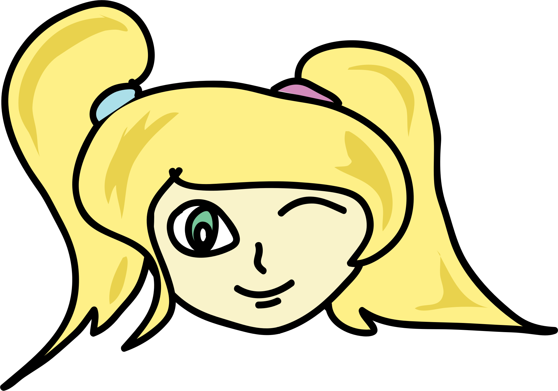 Kız Vektör Görüntü Göz Kırpıyor - Vector Graphics (1954x1368)