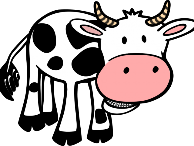 Chewing Cow Vector Clip Art - Clean / Dirty (cow Black & White) 2.25" Magnet (640x480)