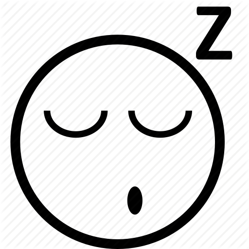 Sleepy Smiley Clipart - Sleepy Smiley Black And White (512x512)