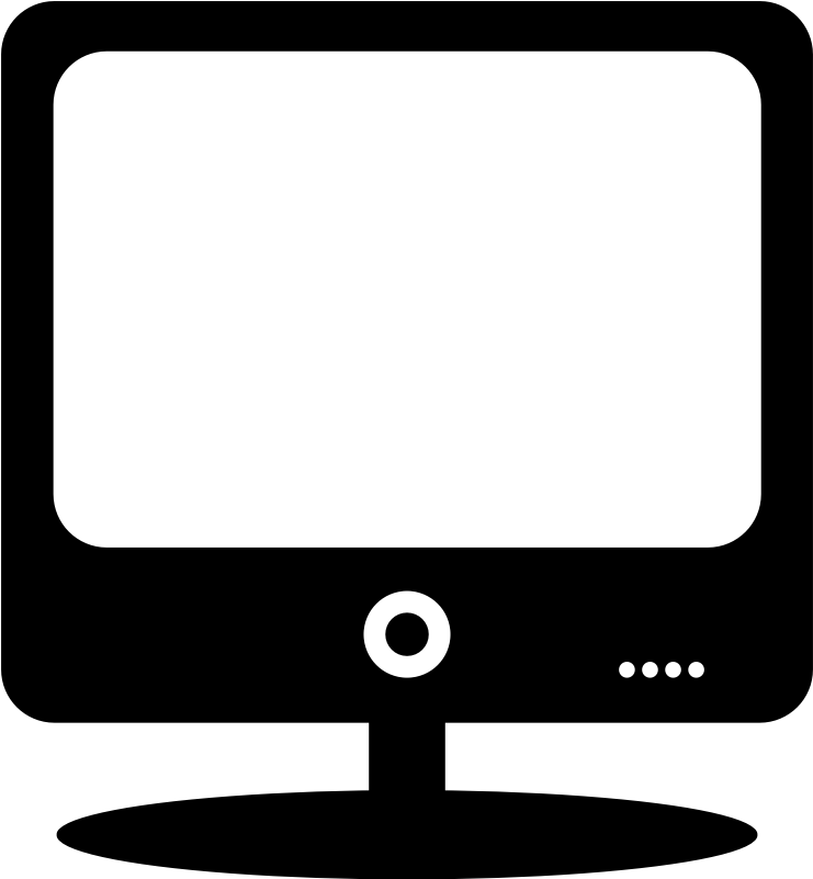 Clipart - Computer Monitor - Computer Black And White Clipart (800x800)
