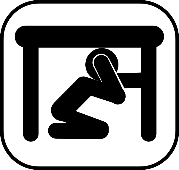 Computer Icons Duck And Cover Clip Art - Duck Cover And Hold Clipart (600x571)