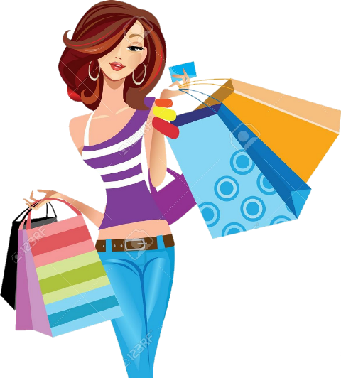Shopping Girl Clipart (480x532)