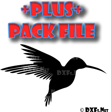 Dxf312 P Â€“ Flying Hummingbird Silhouette Design Ready - Autocad Dxf (400x400)
