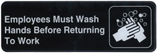 Winco Sgn-322, Information Sign, "employee Must Wash - Employees Must Wash Hands Sign (376x338)