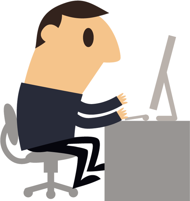 Cartoon Picture Of Computer - Man On Computer Cartoon (620x650)