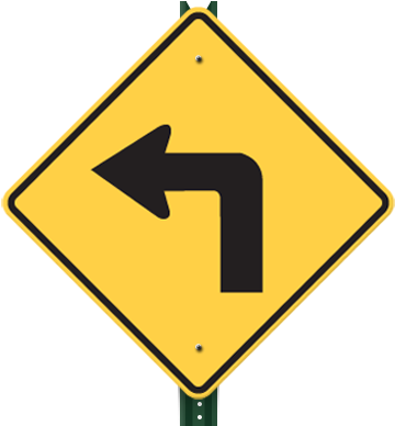 Pin Blank Road Sign Clipart - Turn To The Left (400x400)