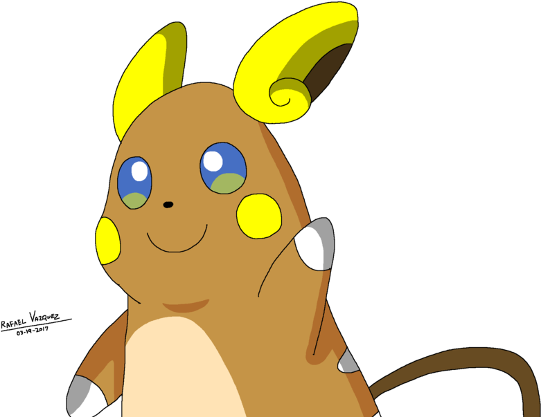 Alola Raichu Drawing 3 By Rafaelgeorgearts - Cartoon (1153x692)