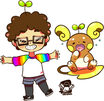 Chibi With Alola Raichu By Garkarios - Drawing (400x389)
