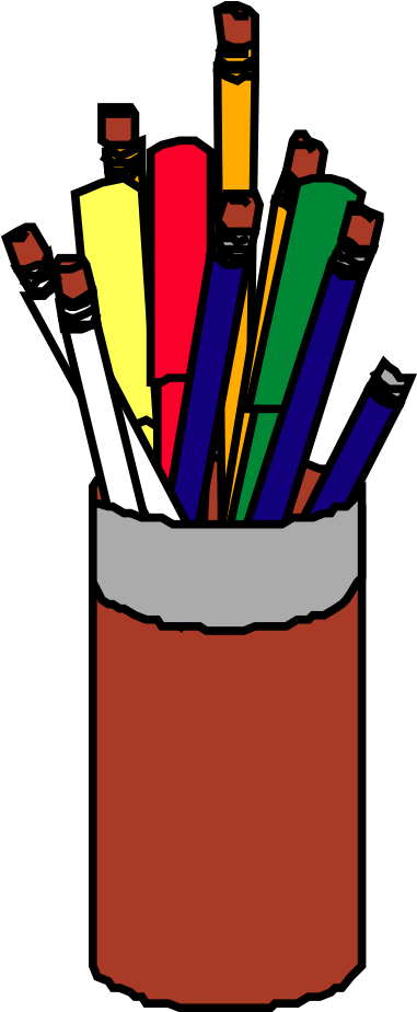 Pen Brush Pot Red Clip Art - Brush Pot (1181x1181)
