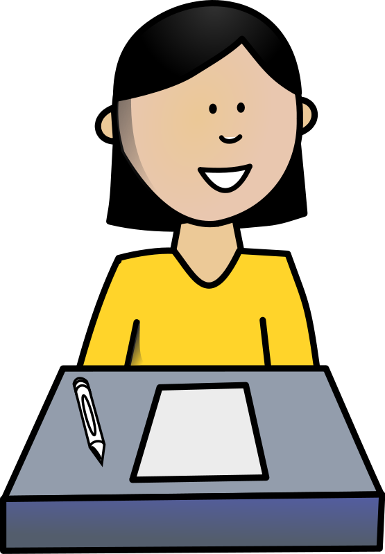 Colored Student Girl Clipart - Female Student Clipart (555x800)