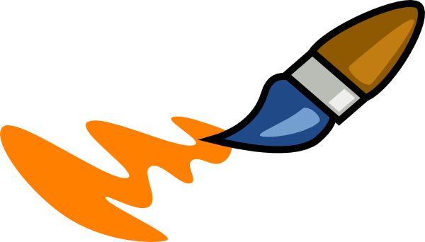 Pen Orange - Paint Brush Cartoon (600x342)