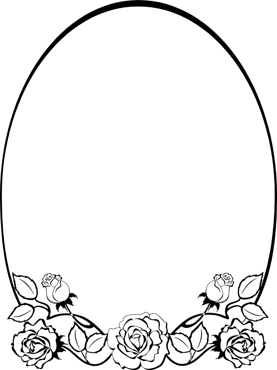 Free Orders Frames - Floral Borders And Frames Black And White (958x1278)