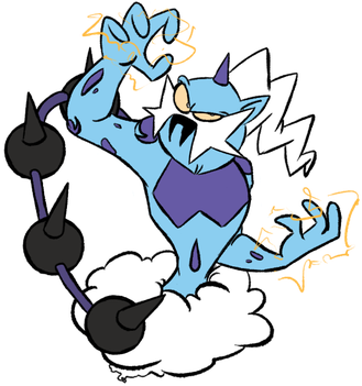 Thundurus On Pokemon - Thundurus Fan Art (343x350)