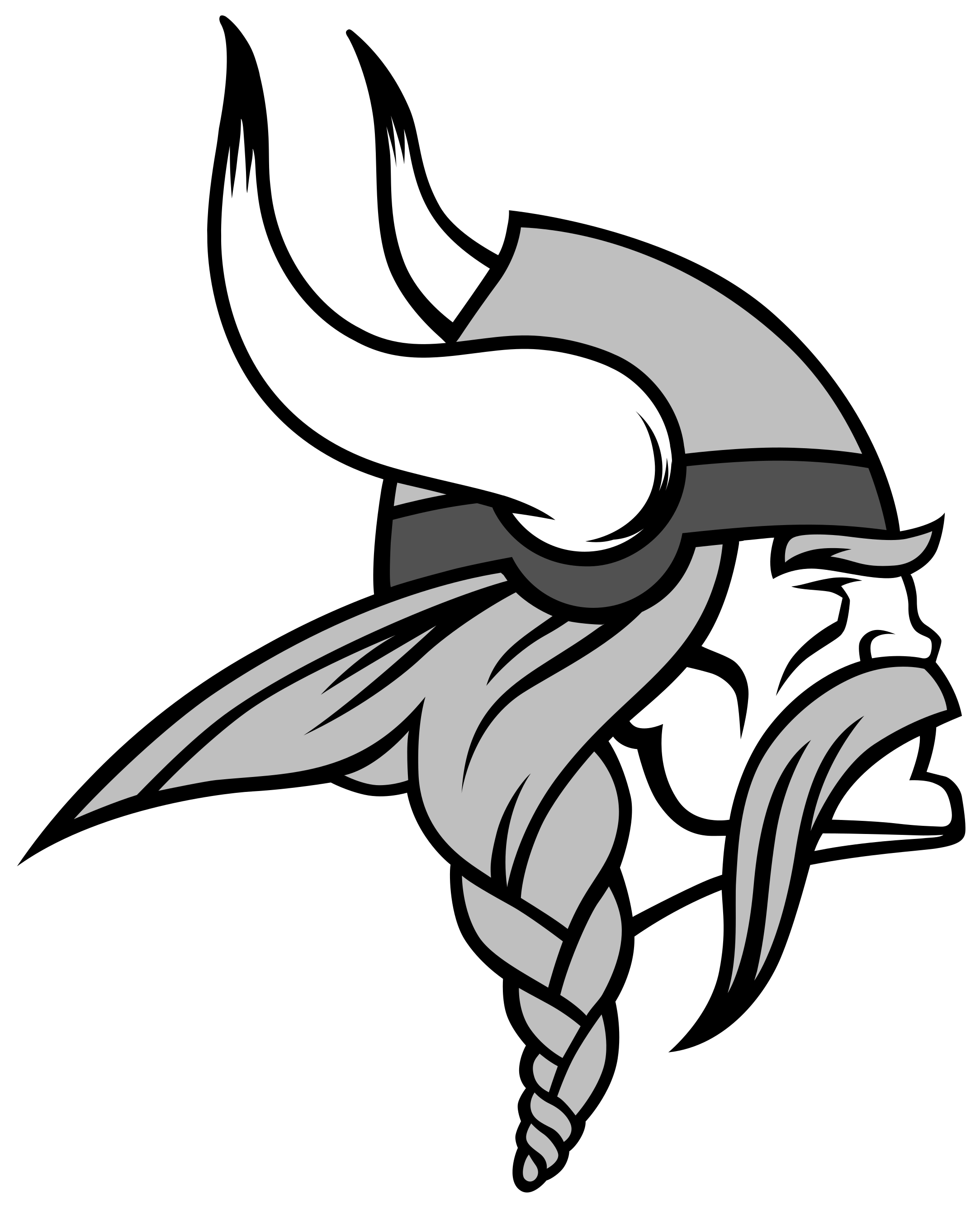 Minnesota Vikings Logo Black And White - Vikings Logo (2400x3000)