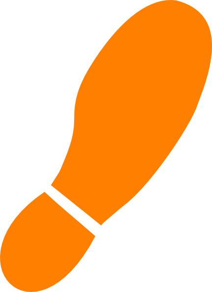 Orange Shoe Print Clipart (432x594)