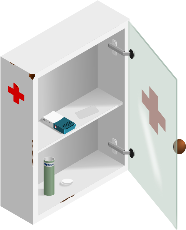Bathroom Cabinet Clipart - First Aid Box Online (651x800)