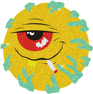 Smoking One-eyed Monster With Rhinestone Materials - Illustration (415x415)