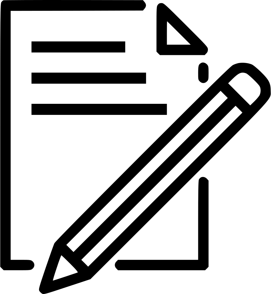 Document Paper Write Pencil Pen Drawing Svg Png Icon - Pencil And Paper Icon (902x980)