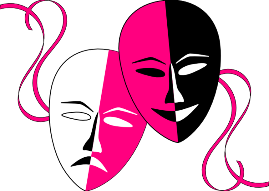 Actor Clipart Drama Faces - Transparent Comedy And Tragedy (860x613)