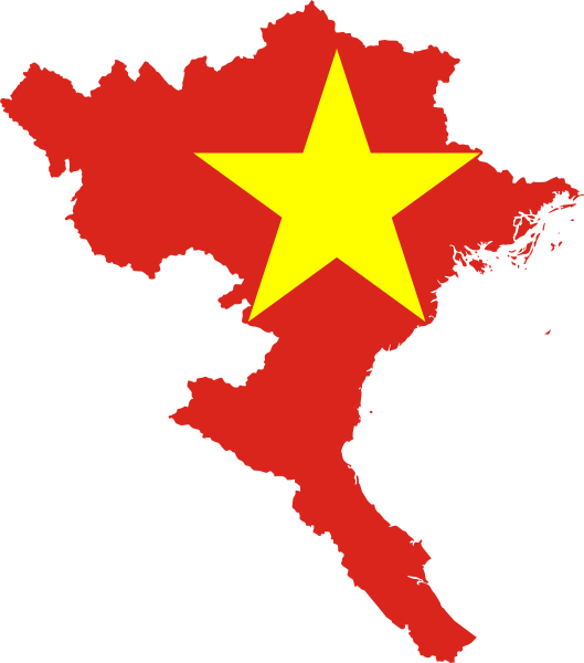 Flag-map Of North Vietnam - Vietnam Flag And Map (529x600)
