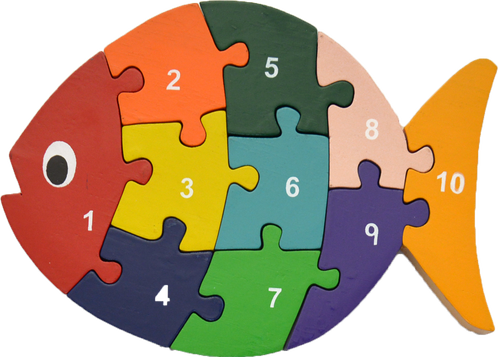 Numbers, Colors And A Friendly Little Fish Hand Crafted - Cartoon (498x357)