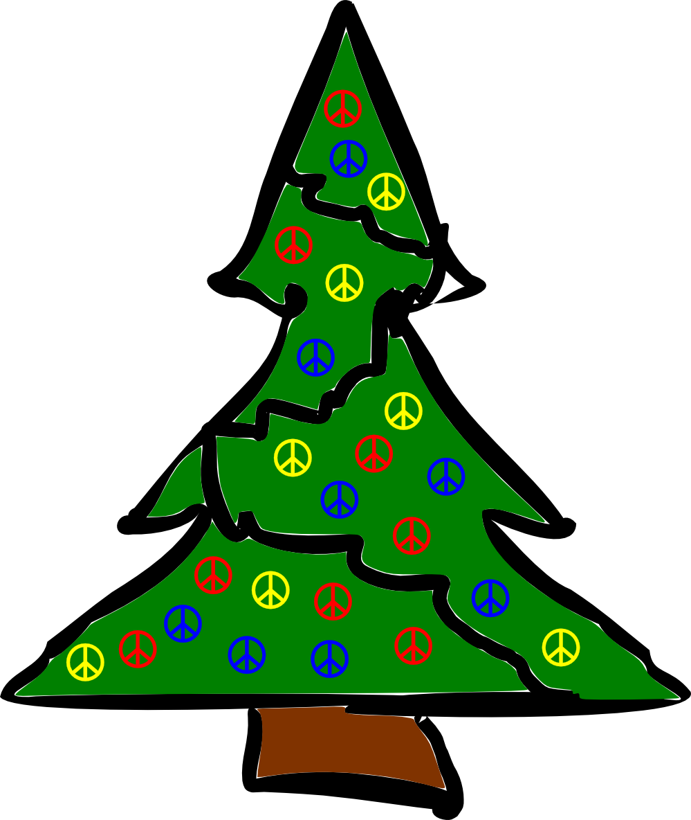 Rough Xmas Tree Christmas Peace Symbol Sign Coloring - Christmas Motifs Free (999x1184)